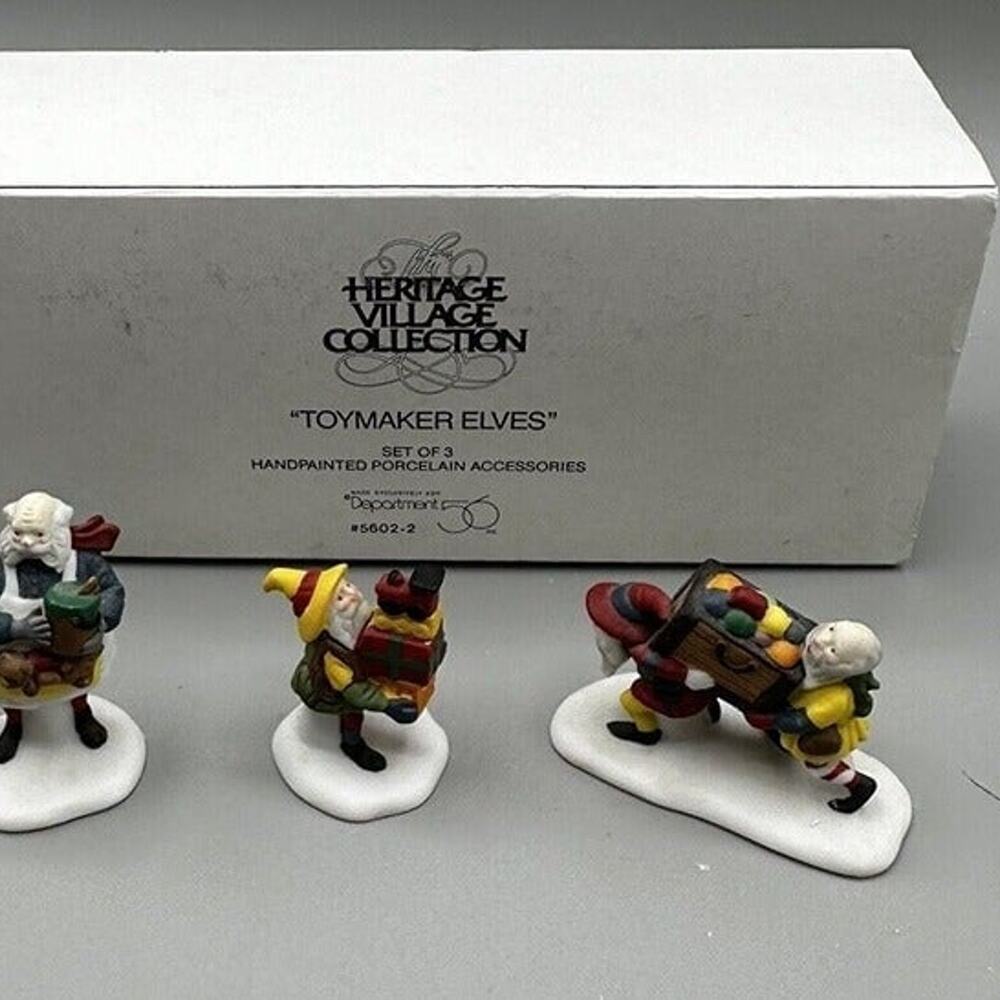 North Pole Village Dept 56. Dept 56 Toymaker Elves Set of 3 #56022 Boxed